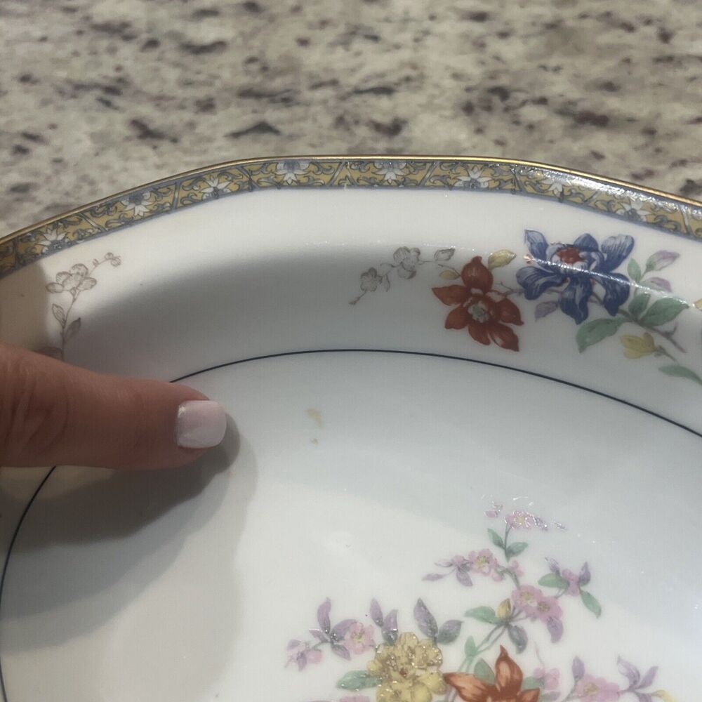 Antique Haviland Oval Serving Bowl 1920-1930 Limoges France Gold Rim 9.5X7.25"‎ - Picture 4 of 13